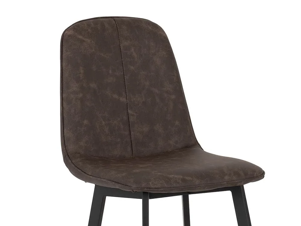 Seconique Seconique Quebec Set of 2 Brown Faux Leather Bar Stools