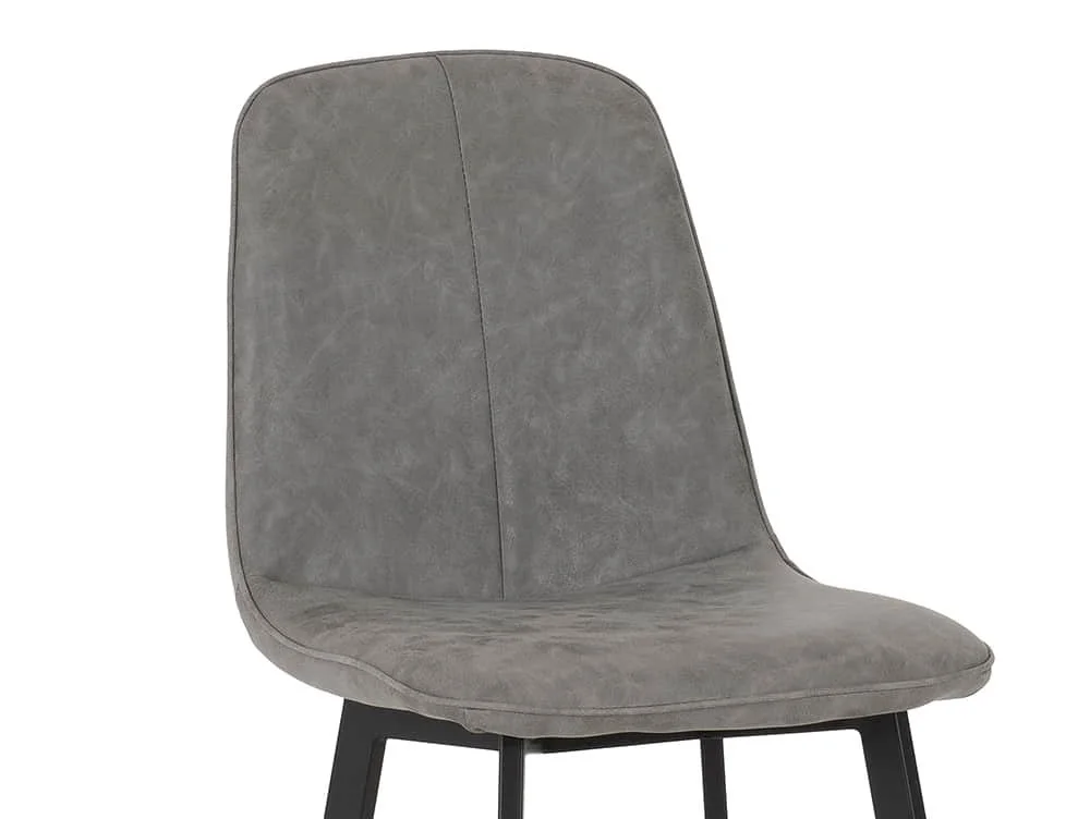 Seconique Seconique Quebec Set of 2 Grey Faux Leather Bar Stools