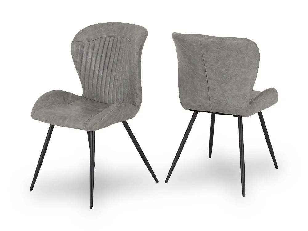 Seconique Seconique Quebec Set of 4 Grey Faux Leather Dining Chairs