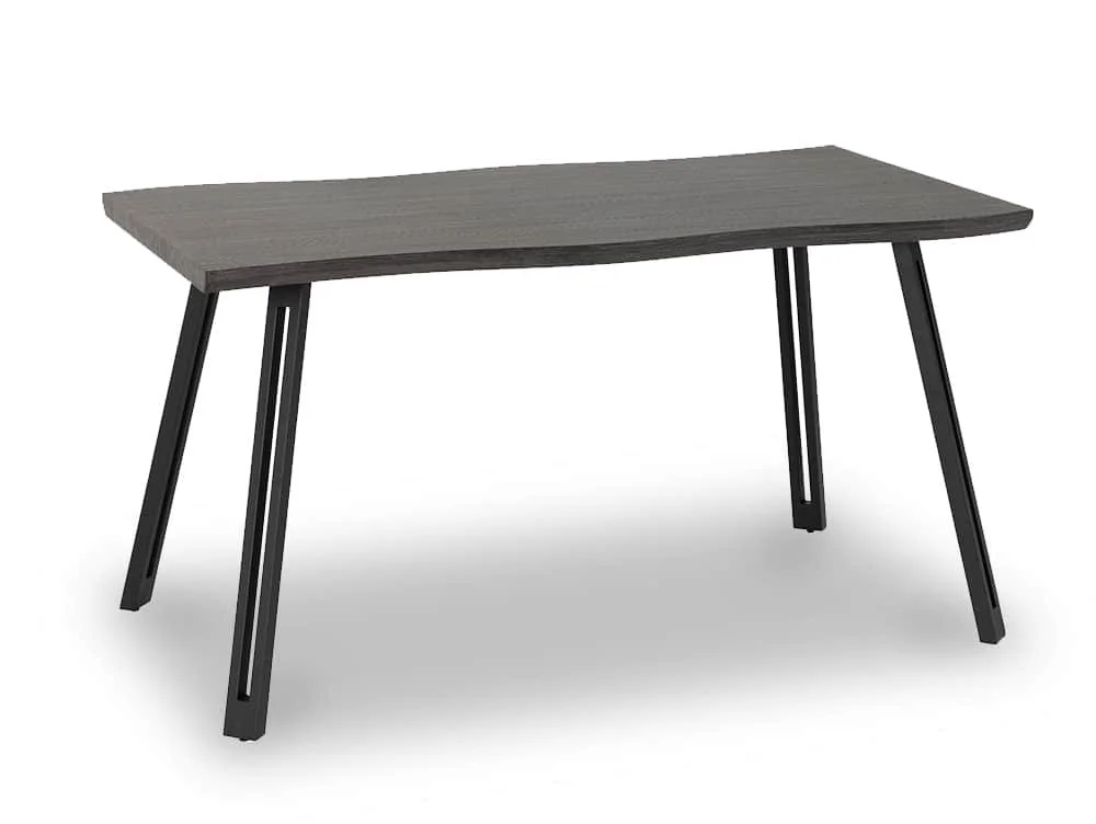 Seconique Seconique Quebec Wave 140cm Black Wood Grain Dining Table