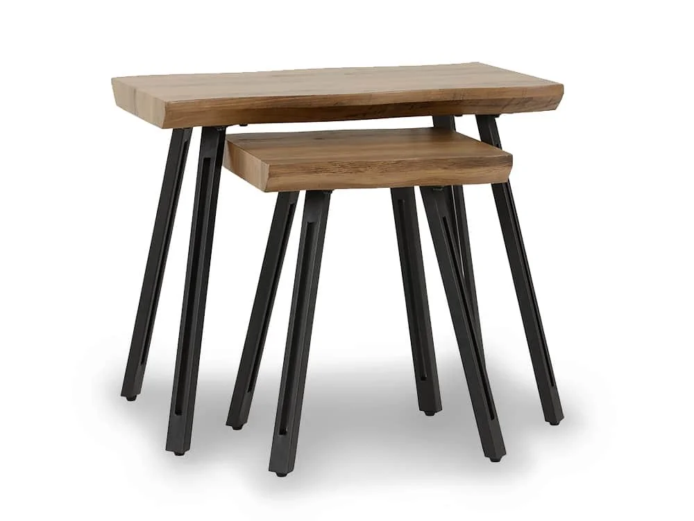 Seconique Seconique Quebec Wave Oak Effect Nest of Tables