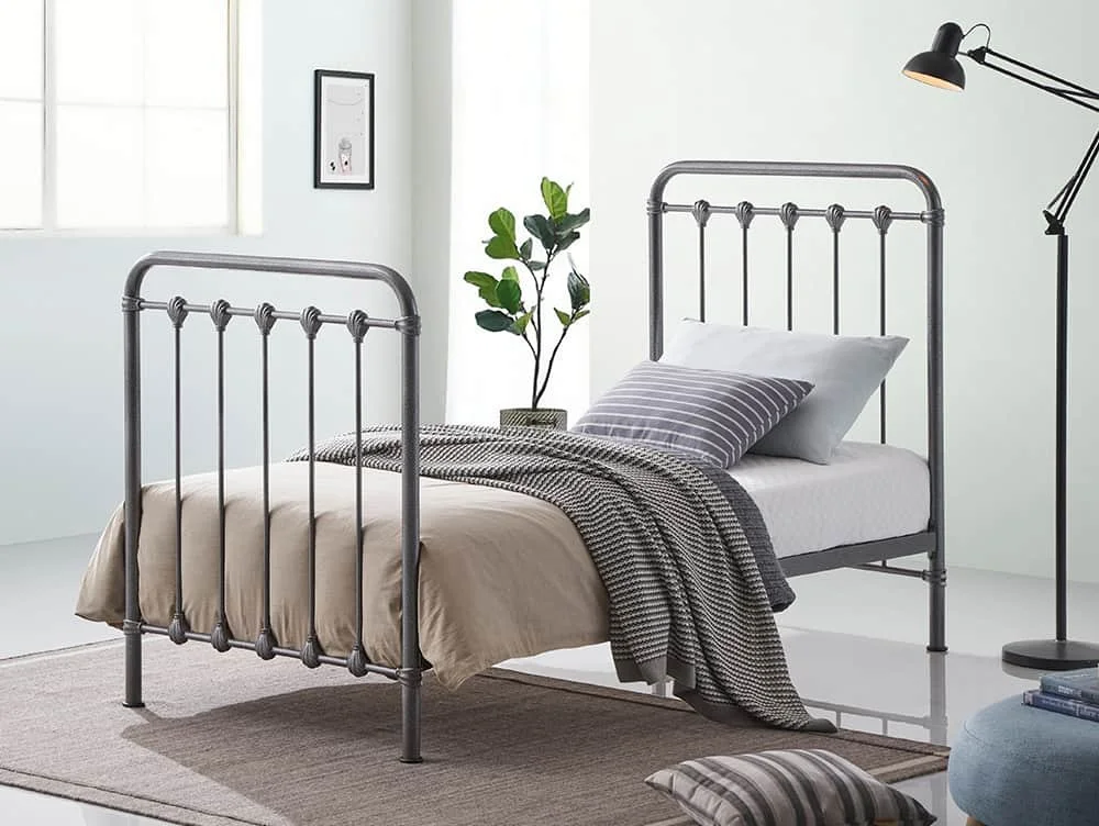 Time Living Time Living Havana 3ft Single Grey Metal Bed Frame