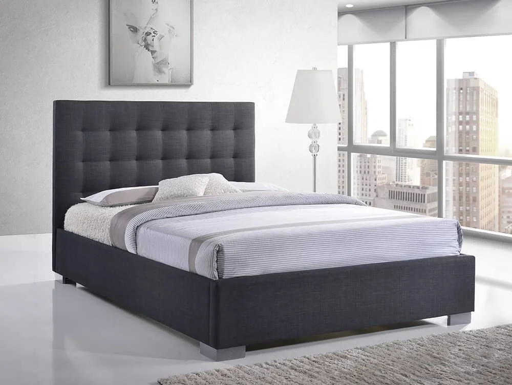 Time Living Time Living Nevada 5ft King Size Grey Fabric Bed Frame