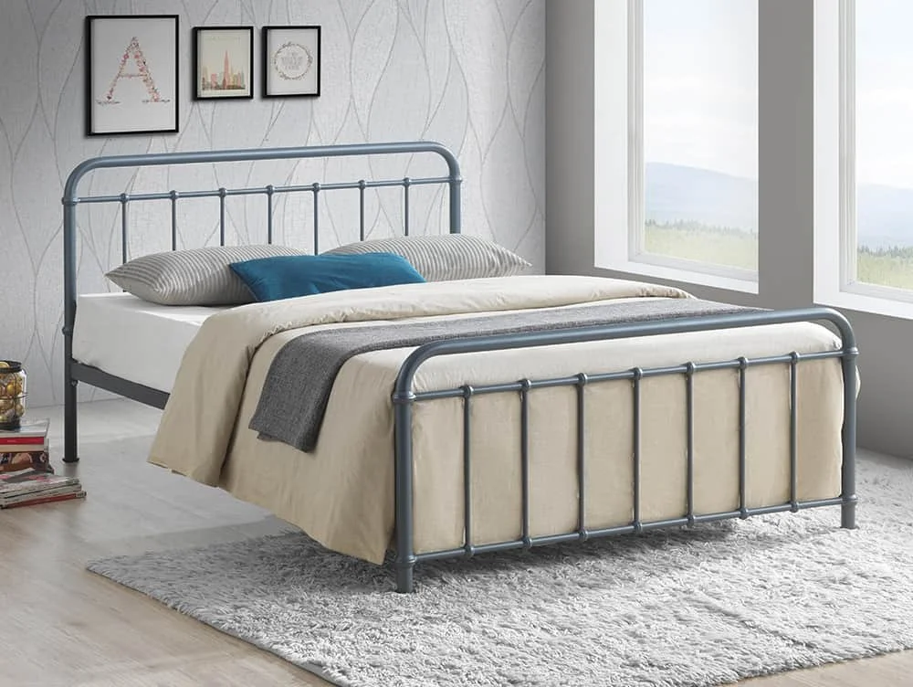 Time Living Time Living Miami 4ft6 Double Grey Metal Bed Frame