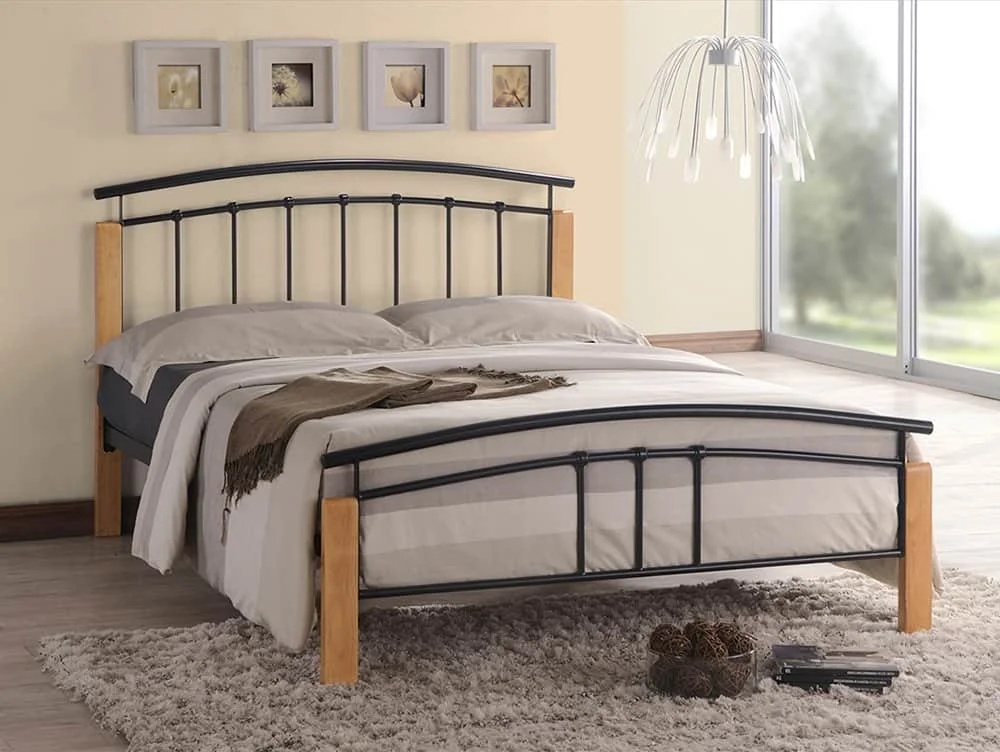 Time Living Time Living Tetras 4ft Small Double Black and Beech Metal Bed Frame