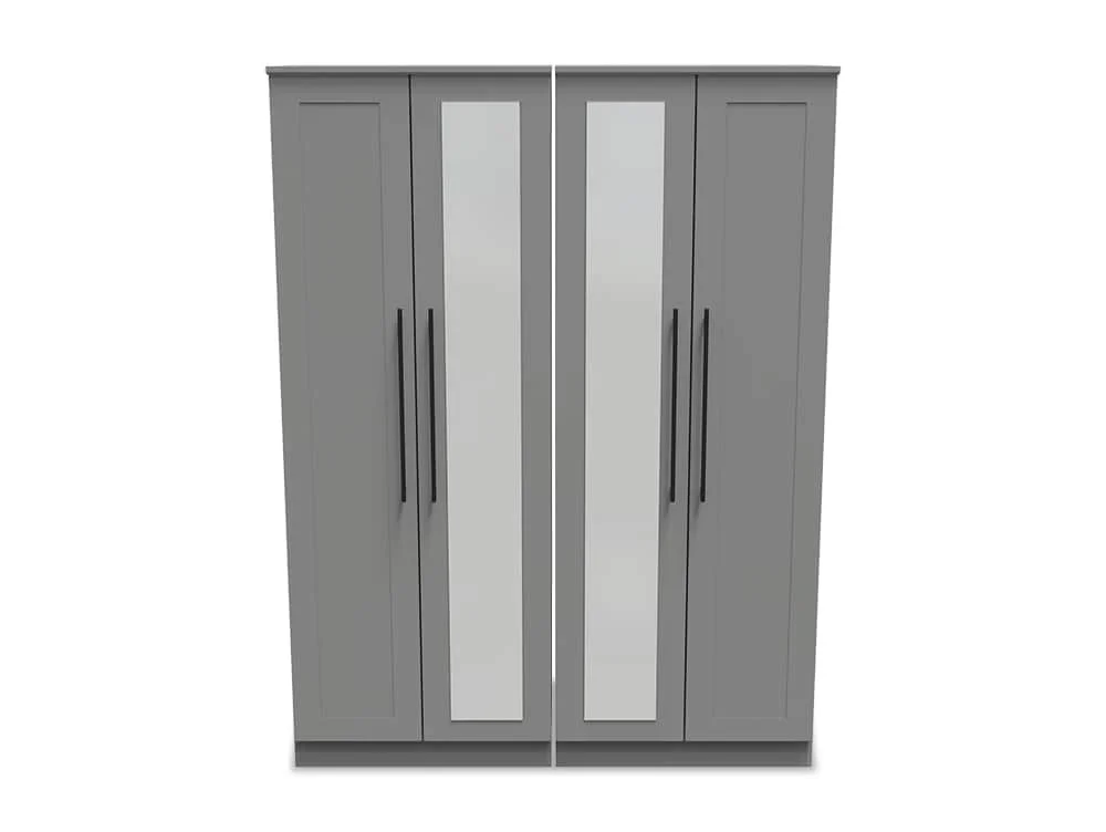 Welcome Welcome Beverley 4 Door Tall Mirrored Wardrobe (Assembled)