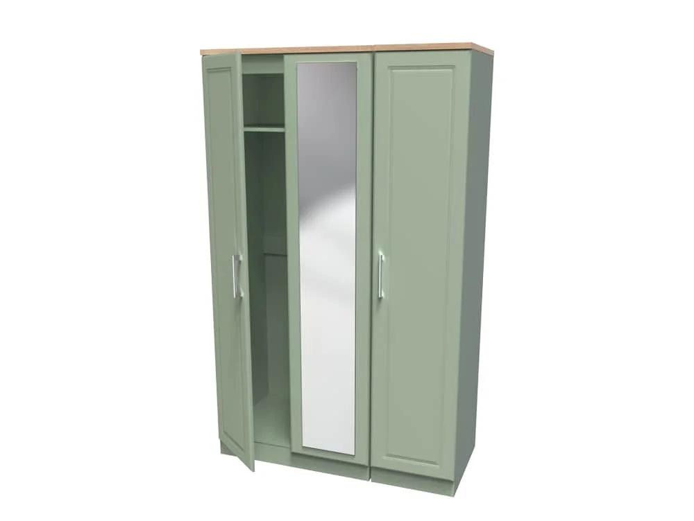 Welcome Welcome Kent 3 Door Tall Mirrored Triple Wardrobe (Assembled)