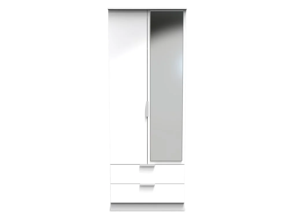 Welcome Welcome Plymouth 2 Door 2 Drawer Mirrored Double Wardrobe (Assembled)