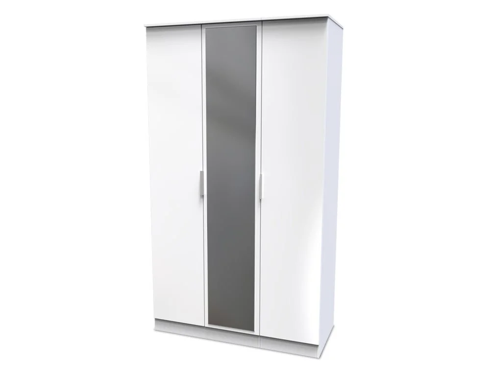 Welcome Welcome Plymouth 3 Door Mirrored Triple Wardrobe (Assembled)