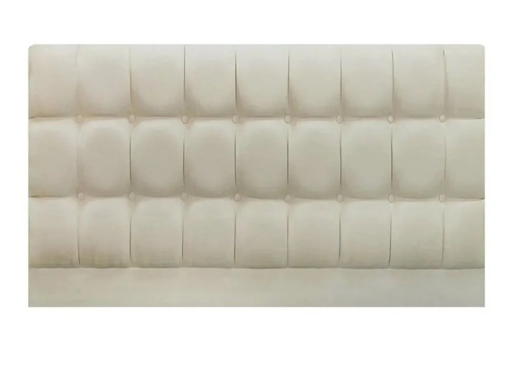 Designer Headboards Clearance - Designer Saturn 3ft6 Large Single Cream Faux Suede Fabric Headboard