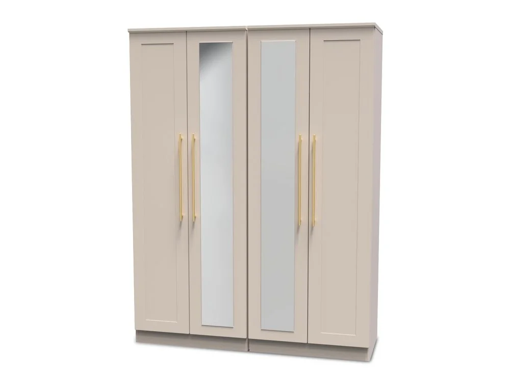 Welcome Welcome Haworth 4 Door Tall Mirrored Wardrobe (Assembled)