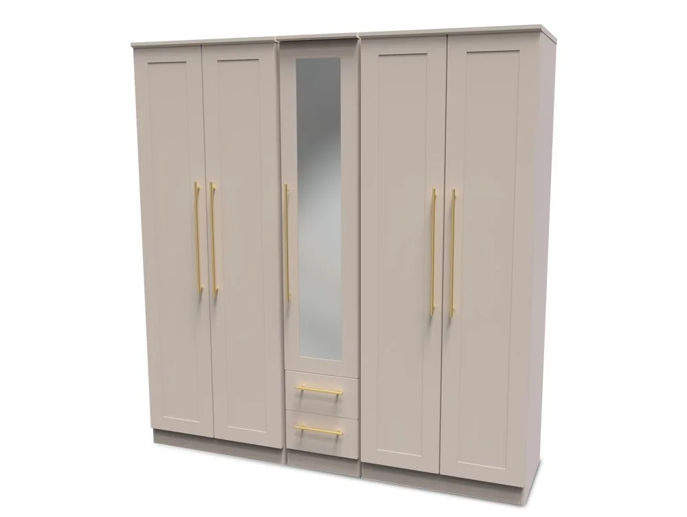 Welcome Welcome Haworth 5 Door 2 Drawer Tall Mirrored Wardrobe (Assembled)