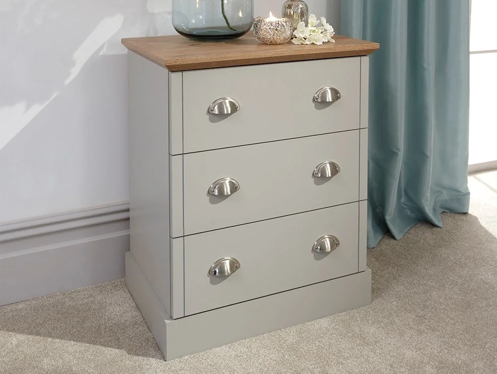 GFW GFW Kendal Light Grey and Oak 4 Piece Bedroom Furniture Set