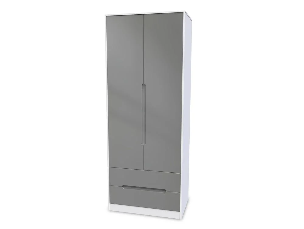 Welcome Welcome Monaco Gloss 2 Door 2 Drawer Tall Double Wardrobe (Assembled)