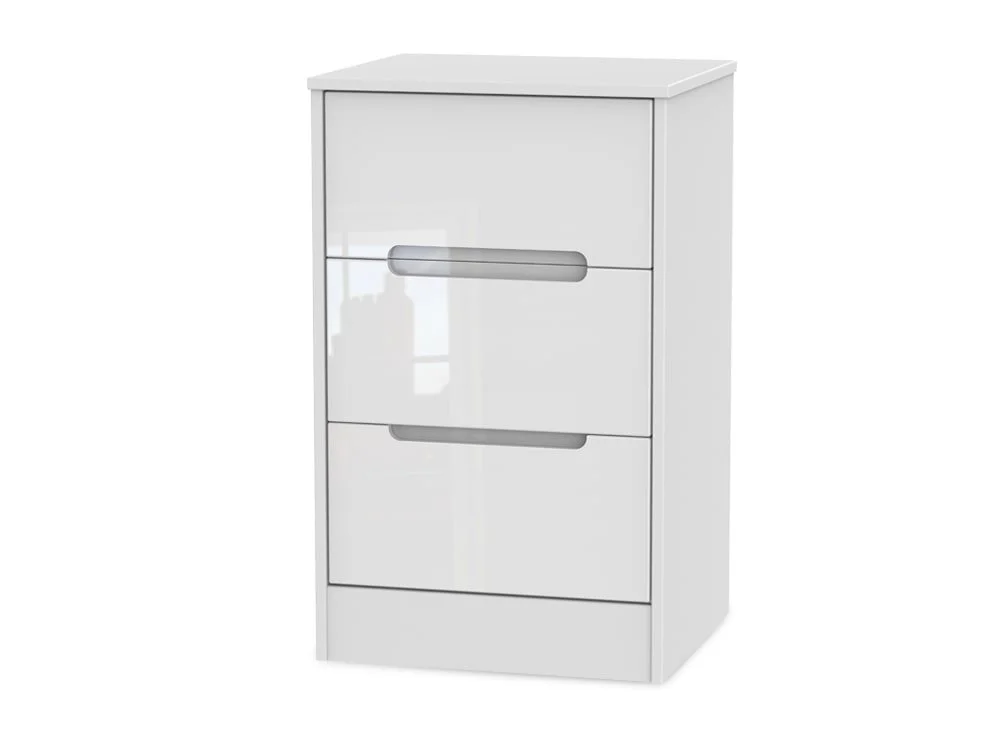 Welcome Welcome Monaco Gloss 3 Drawer Bedside Table (Assembled)