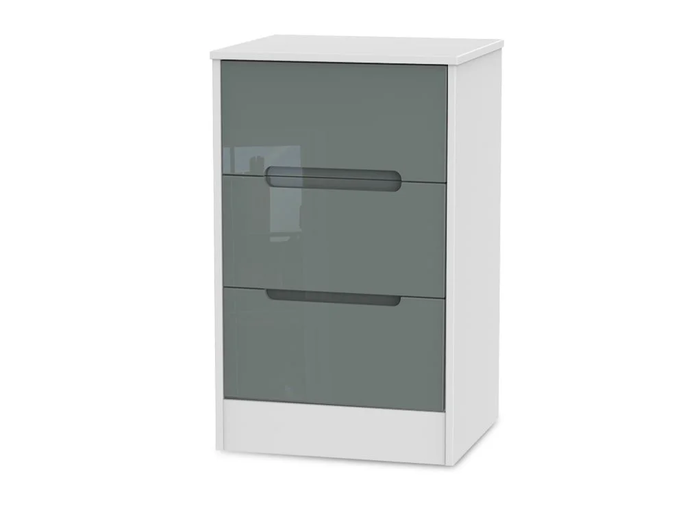 Welcome Welcome Monaco Gloss 3 Drawer Bedside Table (Assembled)