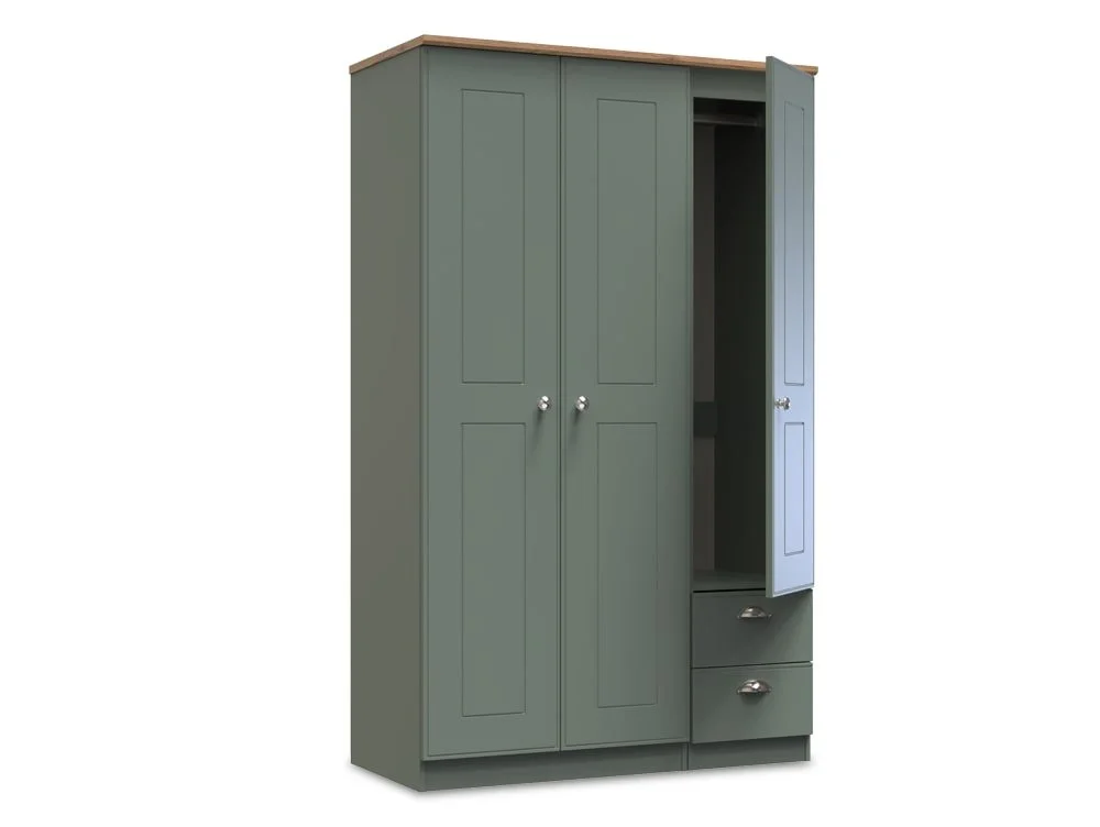 Welcome Welcome Victoria 3 Door 2 Small Drawer Triple Wardrobe (Assembled)