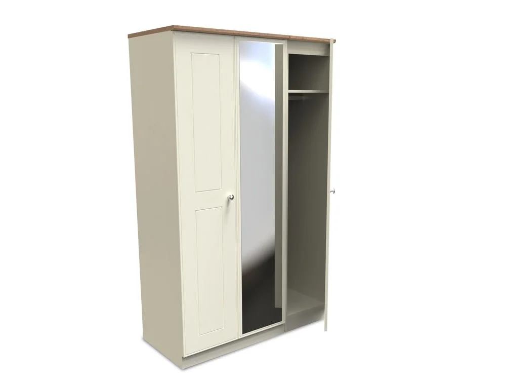 Welcome Welcome Victoria 3 Door Mirrored Triple Wardrobe (Assembled)