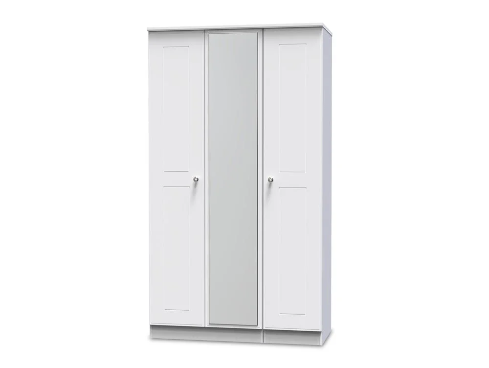 Welcome Welcome Victoria 3 Door Tall Mirrored Triple Wardrobe (Assembled)