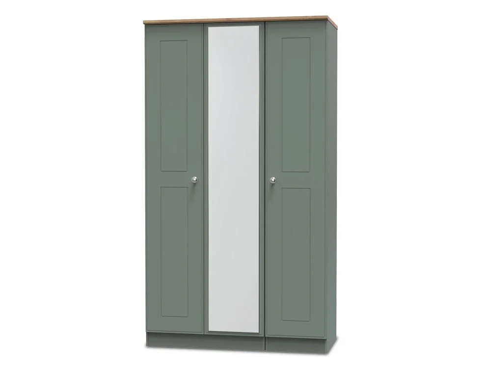 Welcome Welcome Victoria 3 Door Tall Mirrored Triple Wardrobe (Assembled)