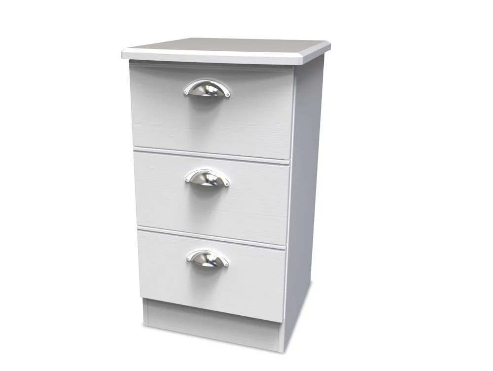 Welcome Welcome Victoria 3 Drawer Bedside Table (Assembled)