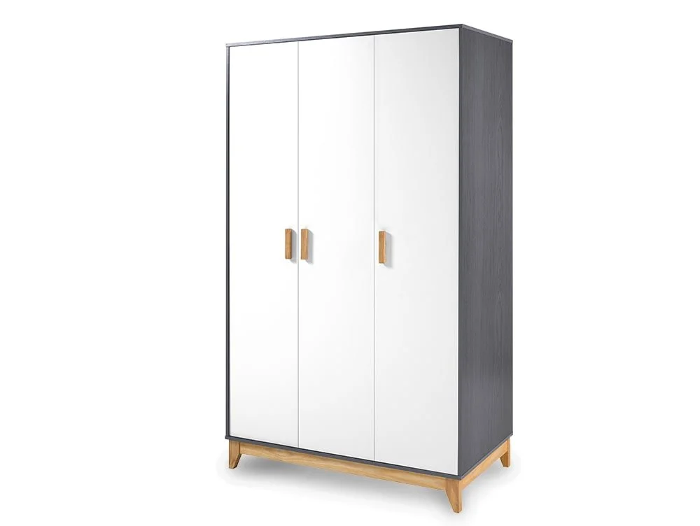 Seconique Seconique Cleveland Grey and White 3 Door Triple Wardrobe