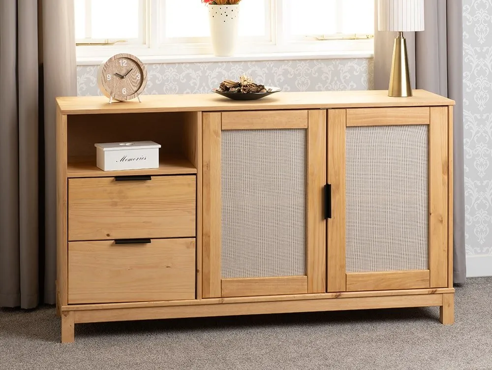 Seconique Seconique Corona Rattan and Pine 2 Door 2 Drawer Sideboard