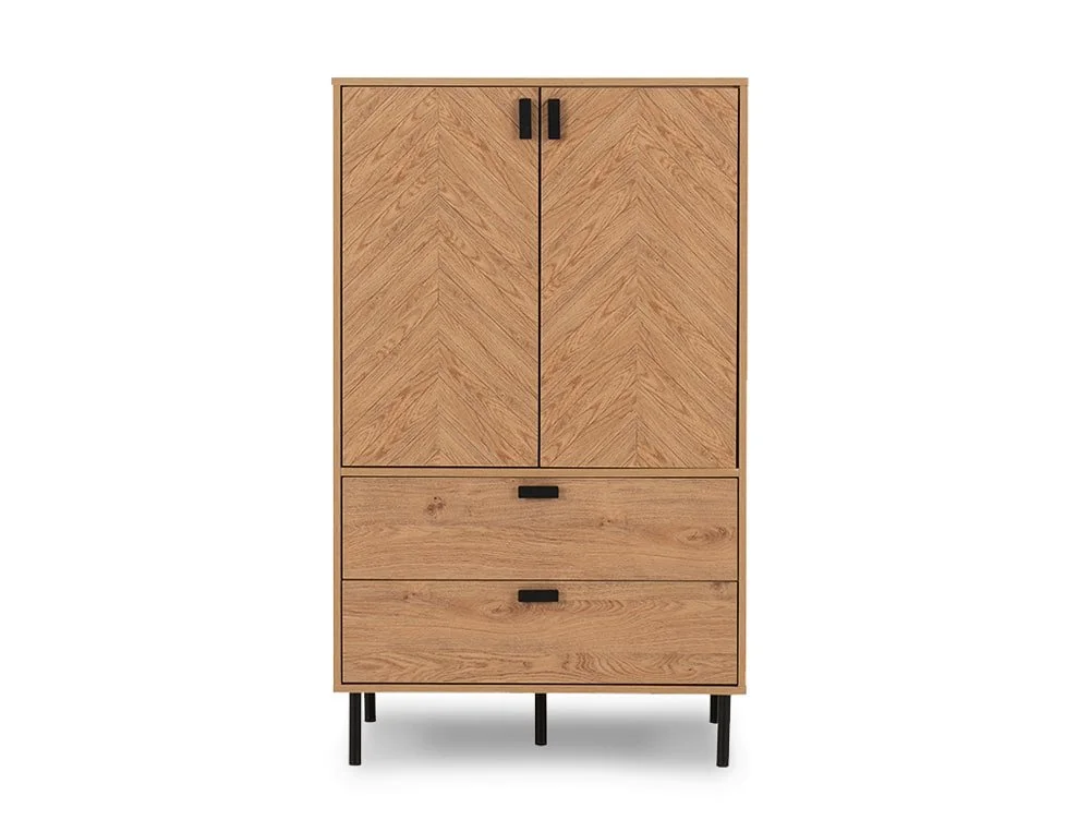 Seconique Seconique Leon Oak 2 Door 2 Drawer Storage Unit