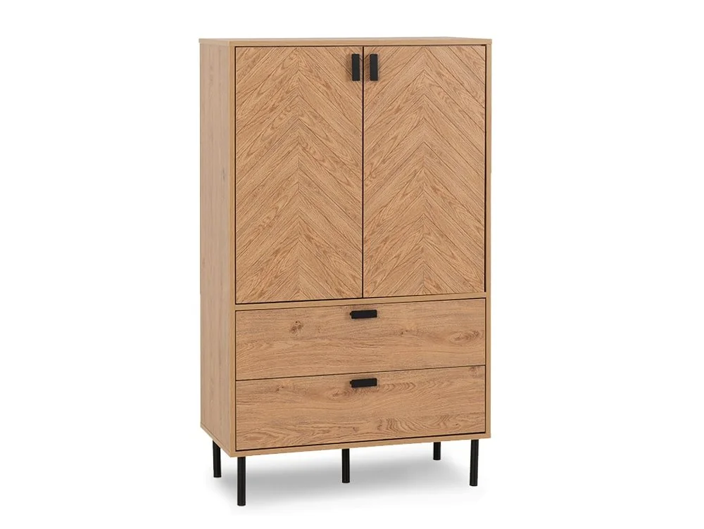 Seconique Seconique Leon Oak 2 Door 2 Drawer Storage Unit