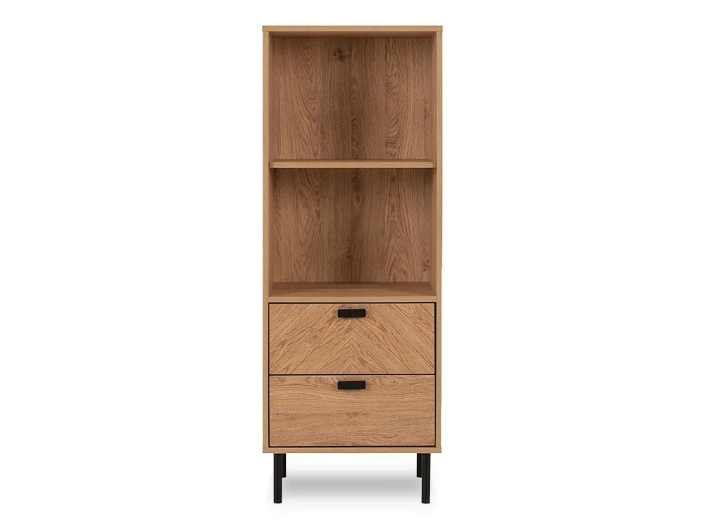 Seconique Seconique Leon Oak 2 Drawer Bookcase