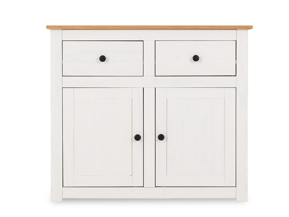 Seconique Seconique Panama White and Waxed Pine 2 Door 2 Drawer Sideboard