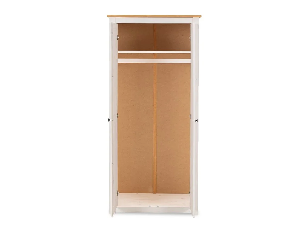 Seconique Seconique Panama White and Waxed Pine 2 Door Wardrobe