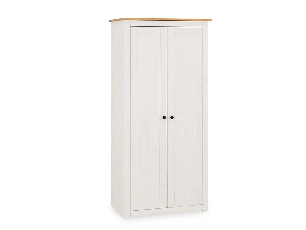 Seconique Seconique Panama White and Waxed Pine 2 Door Wardrobe