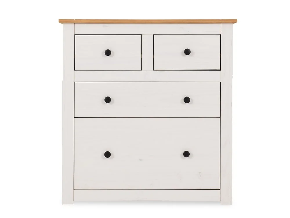 Seconique Seconique Panama White and Waxed Pine 2+2 Drawer Chest of Drawers