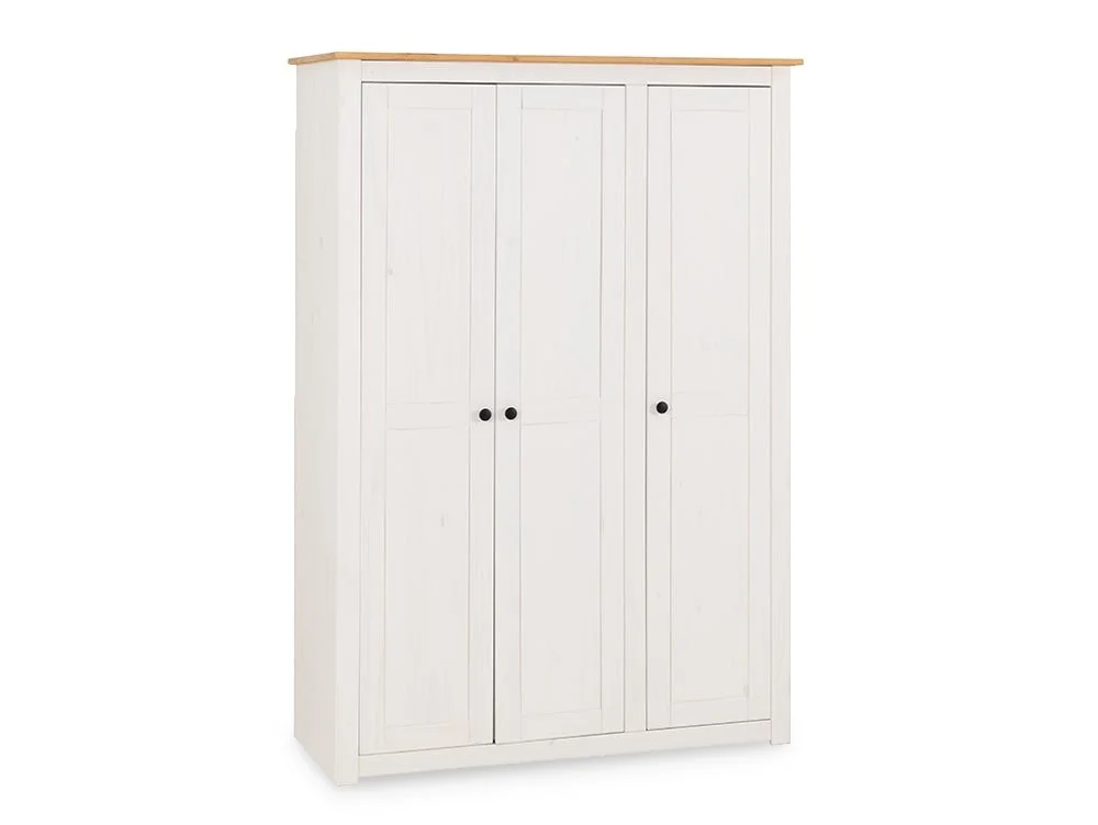 Seconique Seconique Panama White and Waxed Pine 3 Door Wardrobe