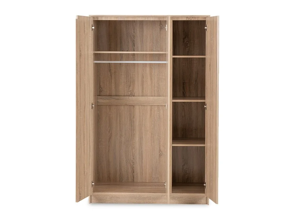 Seconique Seconique Malvern Sonoma Oak 3 Door Triple Wardrobe