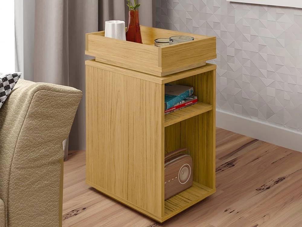 Seconique Seconique Naples Oak Effect Side Table with Shelf