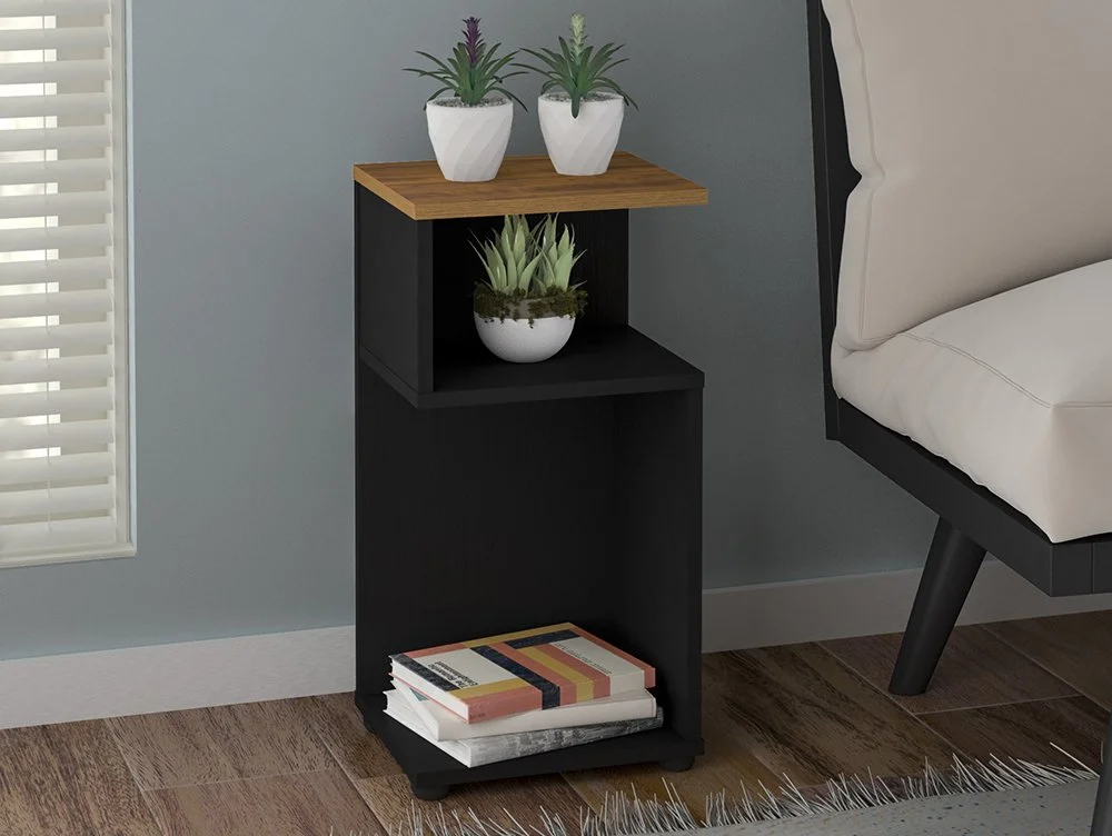 Seconique Seconique Naples Black and Pine Side Table