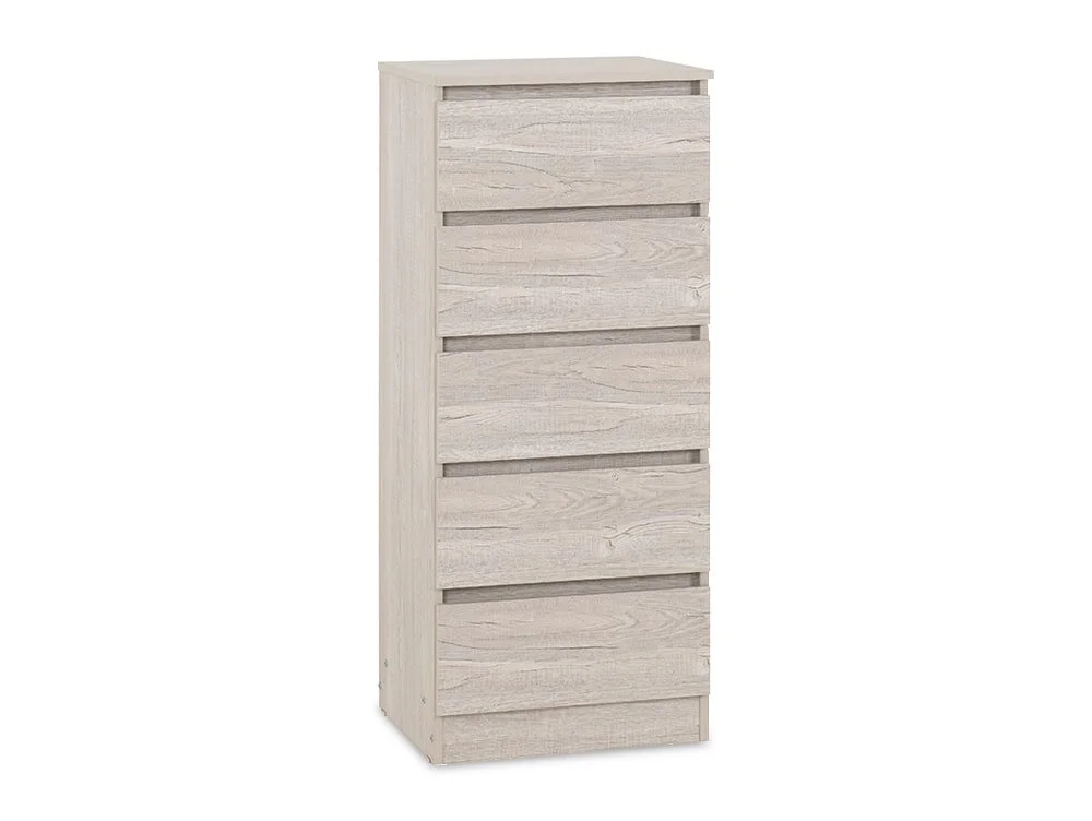 Seconique Seconique Malvern Urban Snow 5 Drawer Tall Narrow Chest of Drawers