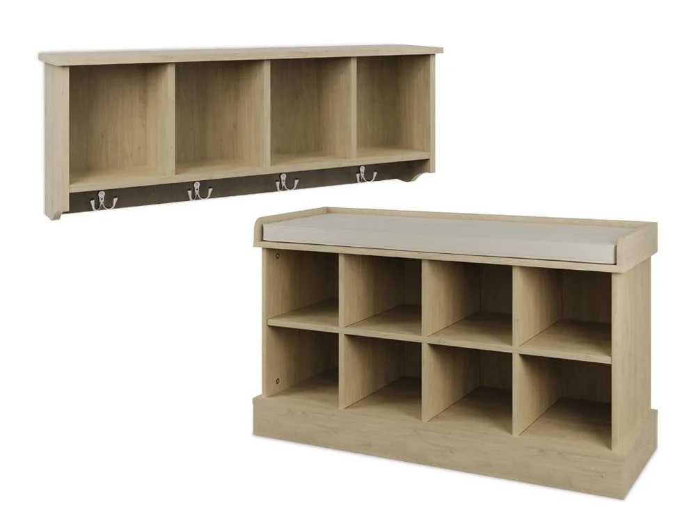 GFW GFW Kempton Oak 2 Piece Hallway Storage Set