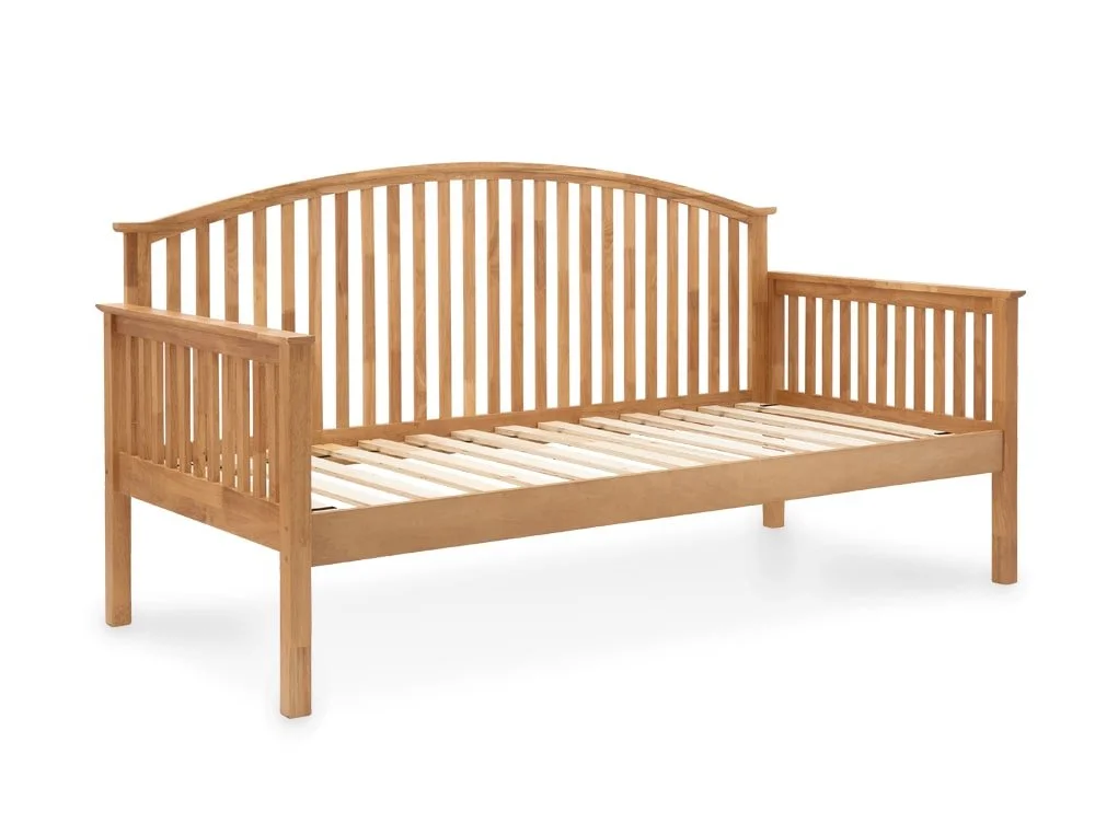 GFW GFW Madrid 3ft Single Oak Wooden Day Bed with Guest Bed Frame