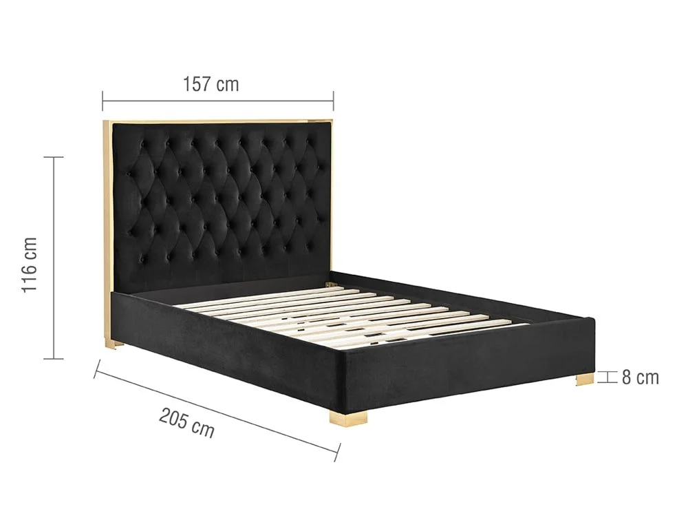 Birlea Furniture & Beds Birlea Chelsea 4ft6 Double Black Fabric Bed Frame