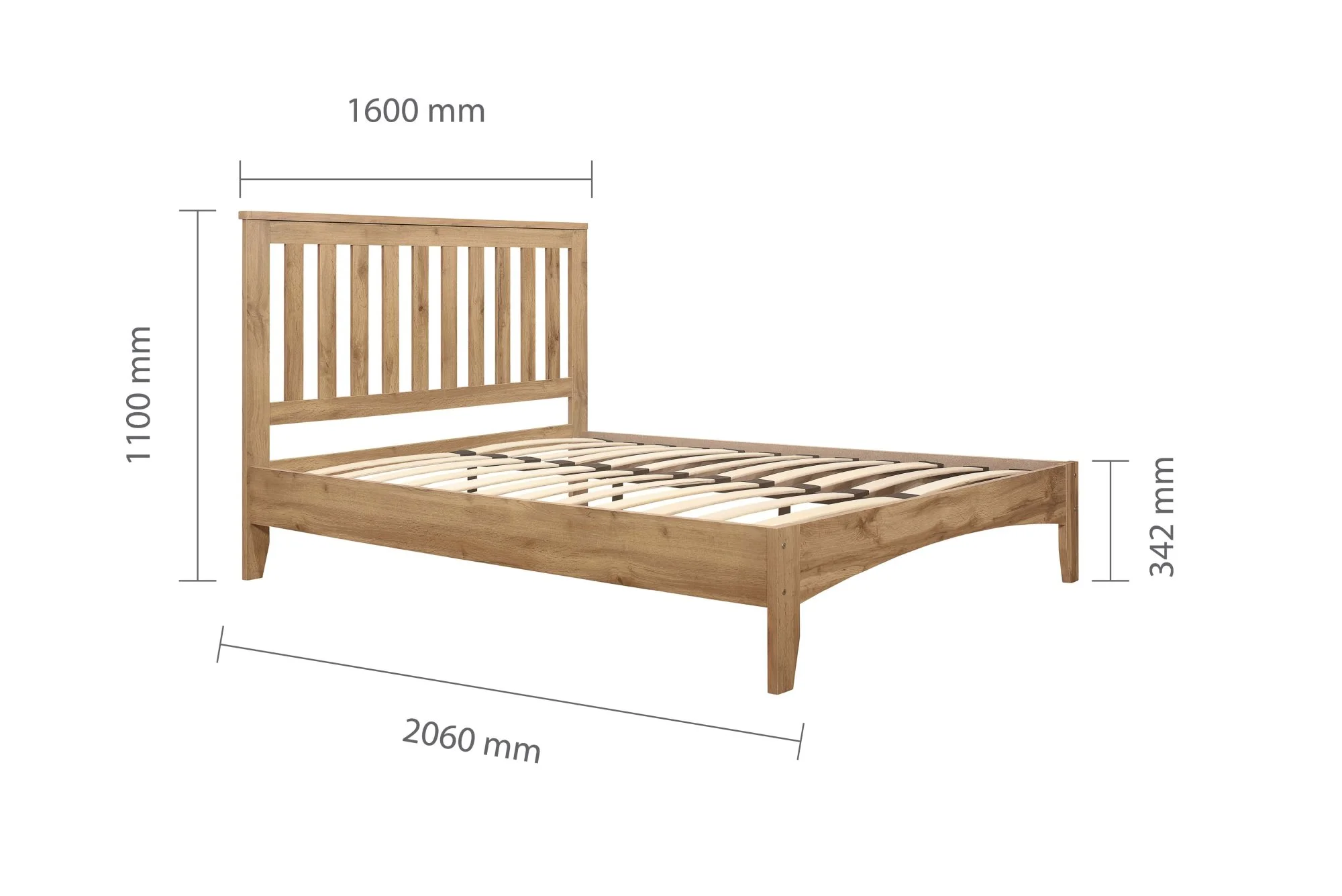 Birlea Furniture & Beds Birlea Hampstead 5ft King Size Oak Wooden Bed Frame