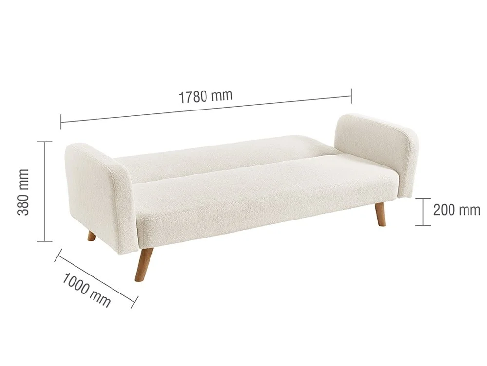 Birlea Furniture & Beds Birlea Micah White Fabric Sofa Bed