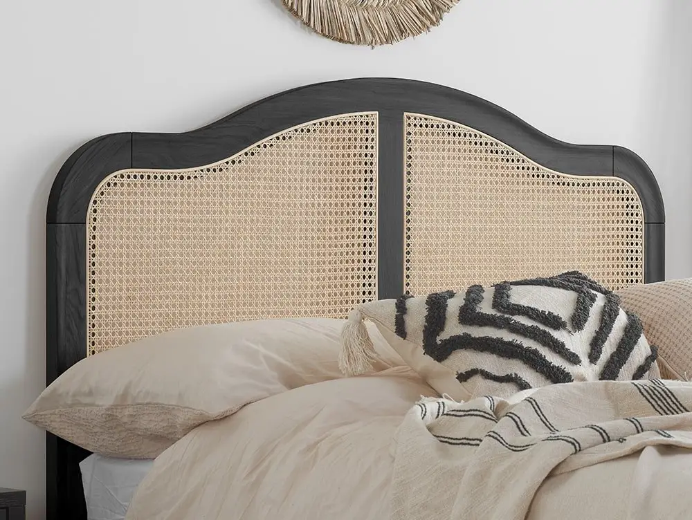 Birlea Furniture & Beds Birlea Leonie 5ft King Size Rattan and Black Wooden Bed Frame