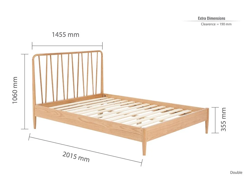 Birlea Furniture & Beds Birlea Jesper 4ft6 Double Oak Wooden Bed Frame