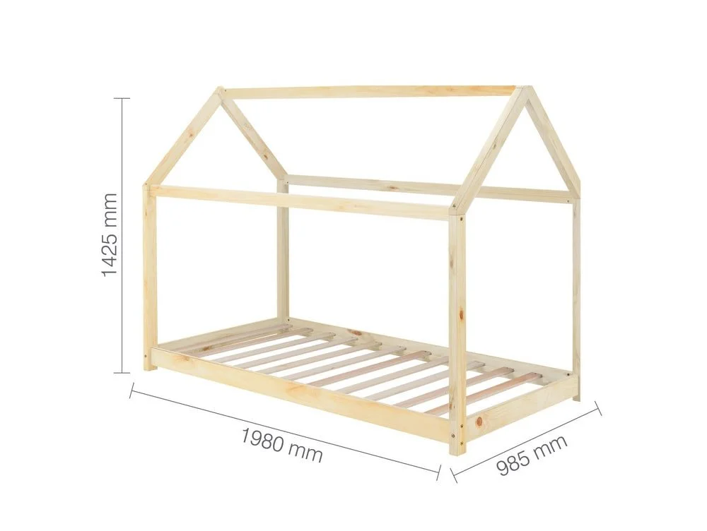 Birlea Furniture & Beds Birlea House 3ft Single Pine Wooden Bed Frame