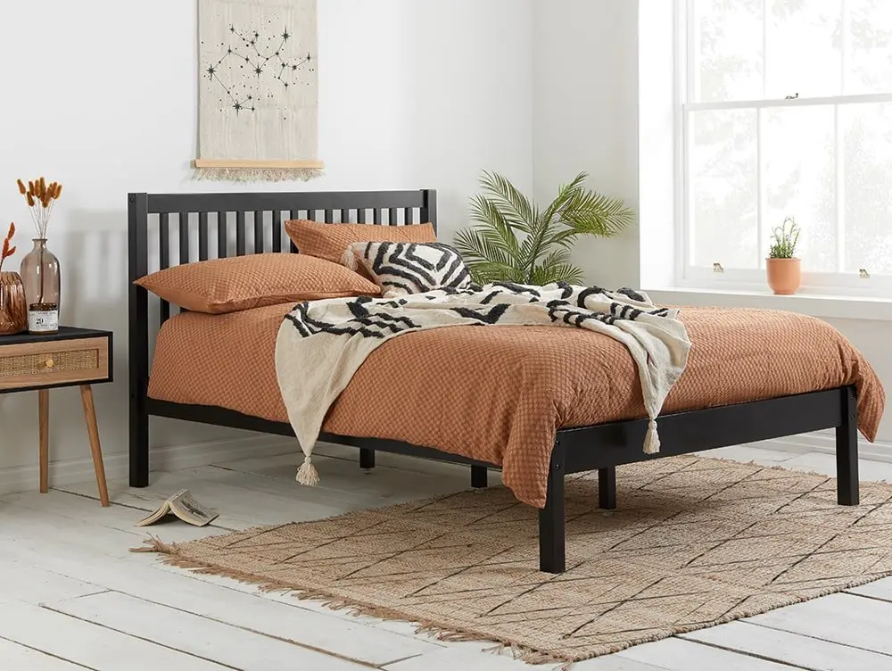 Birlea Furniture & Beds Birlea Nova 3ft Single Black Wooden Bed Frame