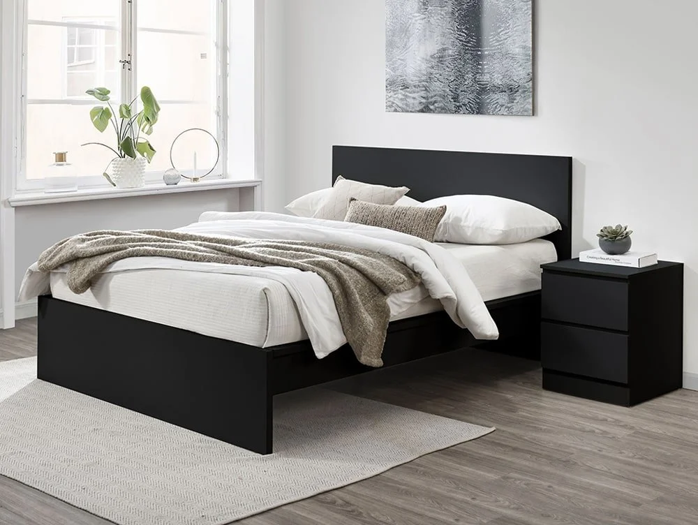 Birlea Furniture & Beds Birlea Oslo 4ft6 Double Black Wooden Bed Frame