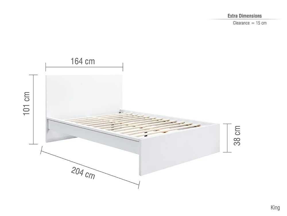 Birlea Furniture & Beds Birlea Oslo 5ft King Size White Wooden Bed Frame